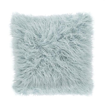 Saro Lifestyle SARO 706.IE22S 22 in. Square Mongolian Faux Fur Throw Pillow Ice Blue 706.IE22S
